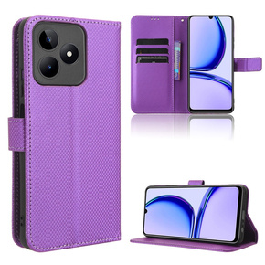 Cu clapetă pentru Realme Note 50, Wallet Smart Magnet, violet