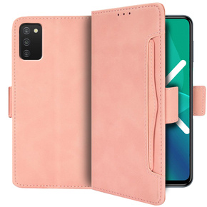 Cu clapetă pentru Samsung Galaxy A03s, Card Slot, roz