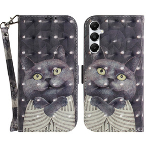 Cu clapetă pentru Samsung Galaxy A05s, Wallet, Cat, gri