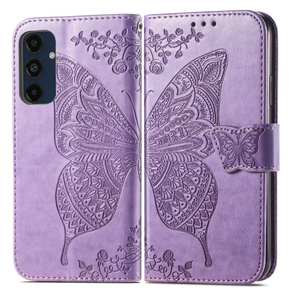 Cu clapetă pentru Samsung Galaxy A16, Butterfly, violet