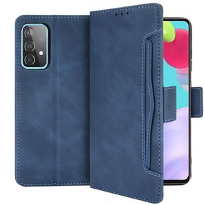 Cu clapetă pentru Samsung Galaxy A52 / A52s, Card Slot, albastru