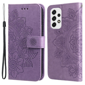 Cu clapetă pentru Samsung Galaxy A53 5G, Mandala Flower, violet