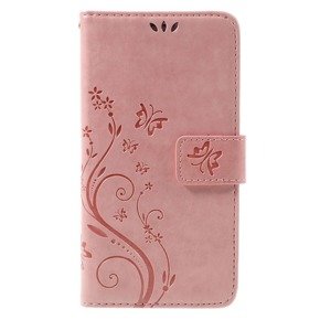 Cu clapetă pentru Samsung Galaxy J5 2016, Butterfly, roz