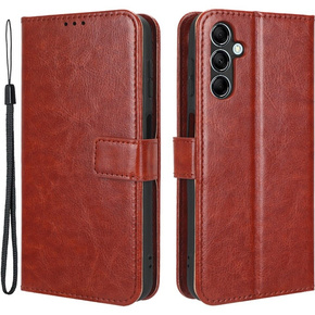 Cu clapetă pentru Samsung Galaxy M34, Crazy Horse Wallet, maro