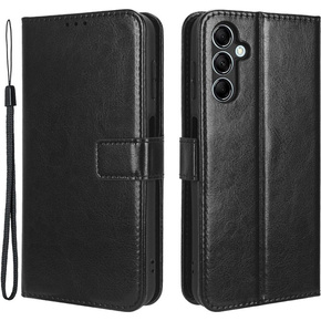 Cu clapetă pentru Samsung Galaxy M34, Crazy Horse Wallet, negru