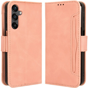 Cu clapetă pentru Samsung Galaxy M55 5G, Card Slot, roz