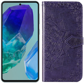 Cu clapetă pentru Samsung Galaxy M55 5G, Mandala, violet