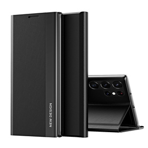 Cu clapetă pentru Samsung Galaxy S22 Ultra 5G, Side Magnetic, negru