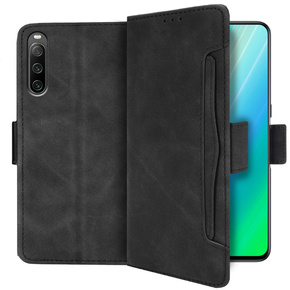 Cu clapetă pentru Sony Xperia 10 IV, Card Slot, negru