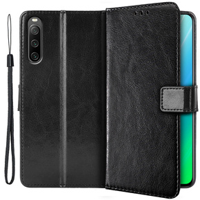 Cu clapetă pentru Sony Xperia 10 IV, Wallet, negru