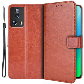 Cu clapetă pentru Xiaomi 13 Lite, Crazy Horse Wallet, maro