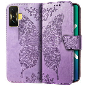 Cu clapetă pentru Xiaomi Poco F4 GT, Butterfly, violet