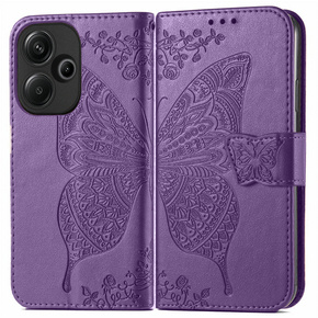 Cu clapetă pentru Xiaomi Poco F6, Butterfly, violet