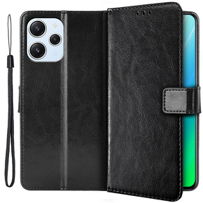 Cu clapetă pentru Xiaomi Redmi 12, Crazy Horse Wallet, negru