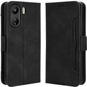 Cu clapetă pentru Xiaomi Redmi 13C / Poco C65, Card Slot, negru