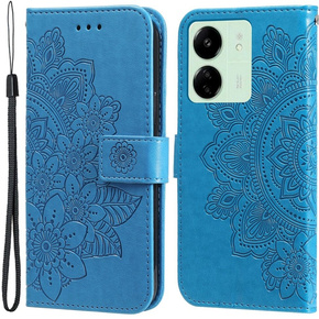 Cu clapetă pentru Xiaomi Redmi 13C / Poco C65, Mandala Flower, albastru