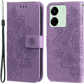 Cu clapetă pentru Xiaomi Redmi 13C / Poco C65, Mandala Flower, violet