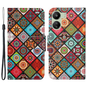 Cu clapetă pentru Xiaomi Redmi 13C / Poco C65, Wallet, Ethnic Style, multicolor