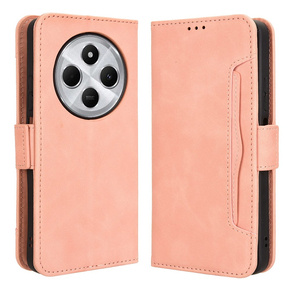 Cu clapetă pentru Xiaomi Redmi 14C, Card Slot, roz