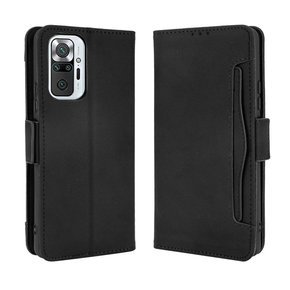 Cu clapetă pentru Xiaomi Redmi Note 10 Pro, Card Slot, negru