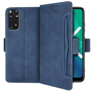 Cu clapetă pentru Xiaomi Redmi Note 11 / 11S, Card Slot, albastru