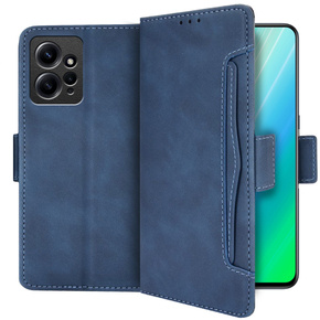 Cu clapetă pentru Xiaomi Redmi Note 12 4G, Card Slot, albastru închis