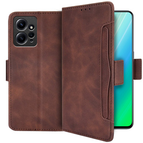 Cu clapetă pentru Xiaomi Redmi Note 12 4G, Card Slot, maro