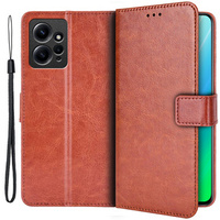 Cu clapetă pentru Xiaomi Redmi Note 12 4G, Crazy Horse Wallet, maro