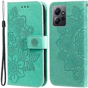 Cu clapetă pentru Xiaomi Redmi Note 12 4G, Mandala Flower, verde