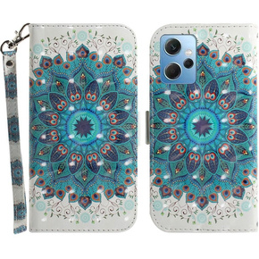 Cu clapetă pentru Xiaomi Redmi Note 12 4G, Wallet mandala, alb