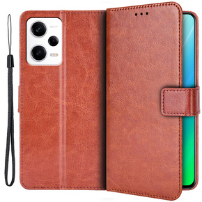 Cu clapetă pentru Xiaomi Redmi Note 12 5G / POCO X5 5G, Crazy Horse Wallet, maro