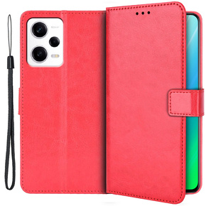 Cu clapetă pentru Xiaomi Redmi Note 12 5G / POCO X5 5G, Crazy Horse Wallet, roșu