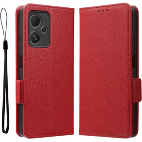 Cu clapetă pentru Xiaomi Redmi Note 12 5G / POCO X5 5G, Wallet Litchi Magnet, roșu