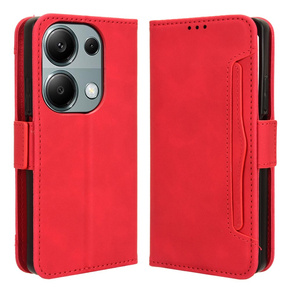 Cu clapetă pentru Xiaomi Redmi Note 13 Pro 4G, Card Slot, roșu