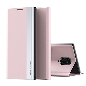 Cu clapetă pentru Xiaomi Redmi Note 9S/9 Pro/9 Pro Max, Side Magnetic, roz rose gold