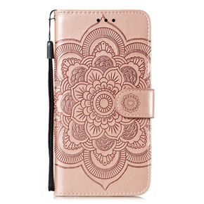 Cu clapetă pentru Xiaomi Redmi Note 9s/ 9 Pro, Mandala Flower, roz rose gold