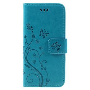 Cu clapetă pentru iPhone 7/8/SE 2020/SE 2022, Butterfly Flower, albastru