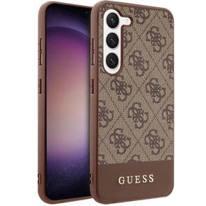 GUESS Huse pentru Samsung Galaxy S23, 4G Bottom Stripe, maro