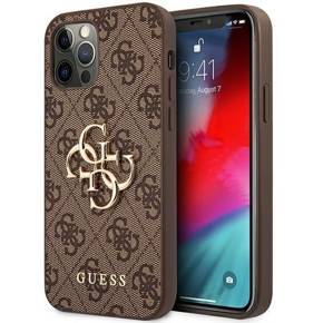 GUESS Huse pentru iPhone 12 / 12 Pro, 4G Big Metal Logo, maro