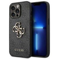 GUESS Huse pentru iPhone 14 Pro, 4G Big Metal Logo, gri