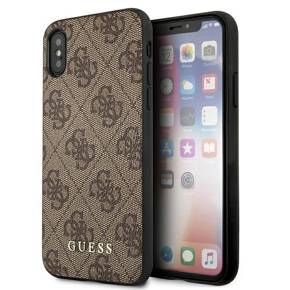 GUESS Huse pentru iPhone XS Max, 4G Metal Gold Logo, maro