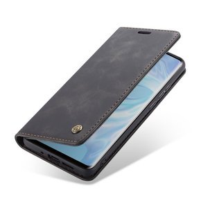 Husa CASEME pentru Huawei P30 Pro, Leather Wallet Case, negru