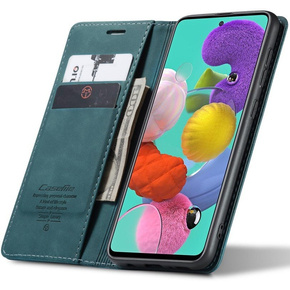 Husa CASEME pentru Samsung Galaxy A51, Leather Wallet Case, verde