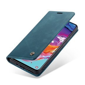 Husa CASEME pentru Samsung Galaxy A70, Leather Wallet Case, albastru
