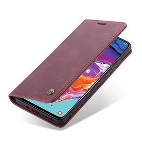 Husa CASEME pentru Samsung Galaxy A70, Leather Wallet Case, maroon