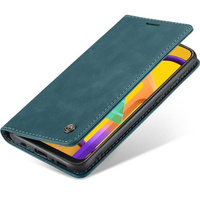 Husa CASEME pentru Samsung Galaxy M21, Leather Wallet Case, albastru