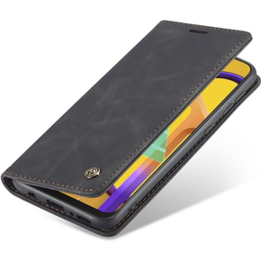 Husa CASEME pentru Samsung Galaxy M21, Leather Wallet Case, negru