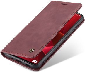 Husa CASEME pentru Samsung Galaxy S20 FE, Leather Wallet Case, roșu