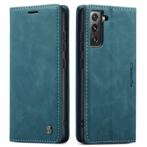 Husa CASEME pentru Samsung Galaxy S22+ Plus 5G, Leather Wallet Case, verde