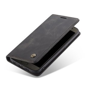 Husa CASEME pentru Samsung Galaxy S7, Leather Wallet Case, negru